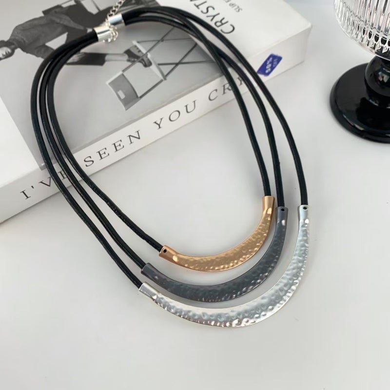 Retro Multi-Layered Leather Necklace, Accessible Luxury And Simple Design, Clavicle Chain, Niche Exquisite Fashion Women'S Accessories - Image 4